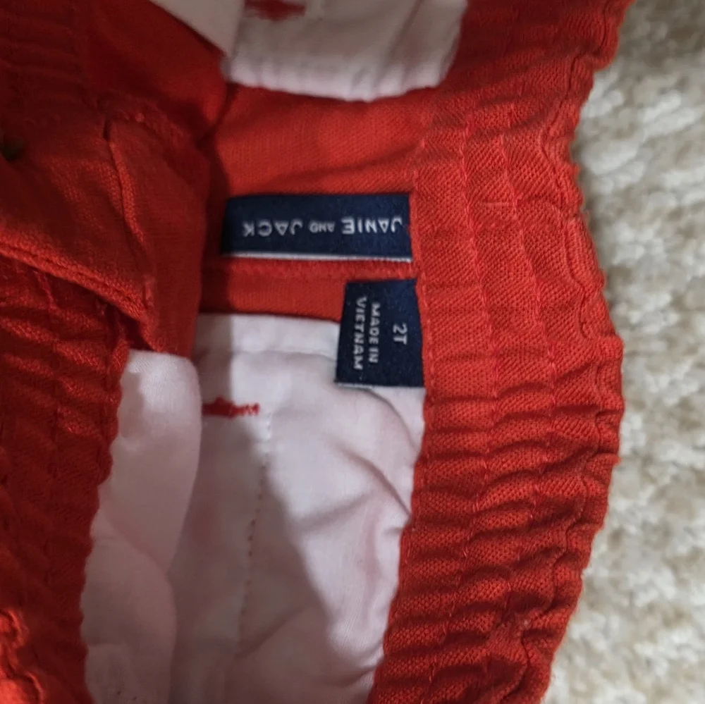 Janie and Jack Red Linen Shorts